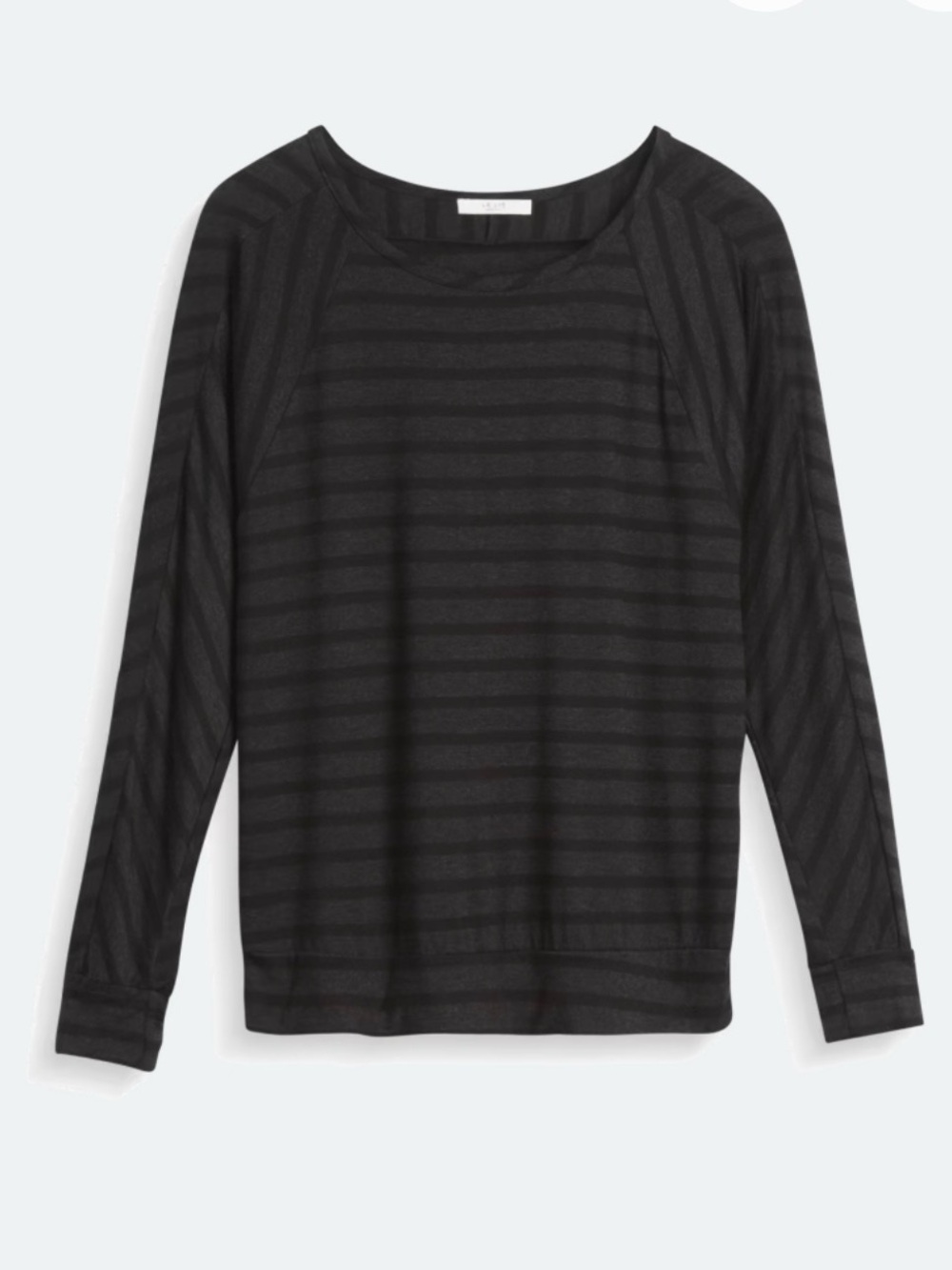 Le Lis Black and Charcoal Striped Long-Sleeve Top